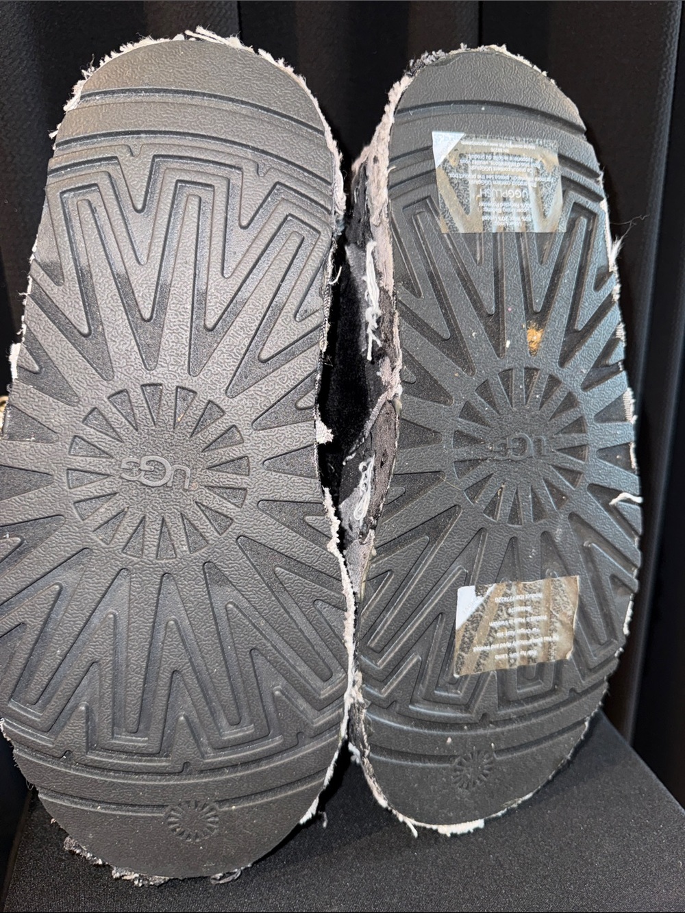 UGG Black Sequin Faux-Fur Slip-On Platform Sneakers - Picture 5 of 5